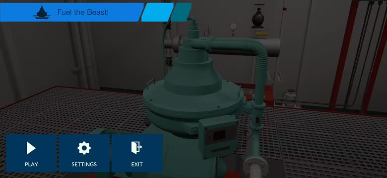 Fuel the Beast! ana menüsünde Play, Settings ve Exit seçenekleri